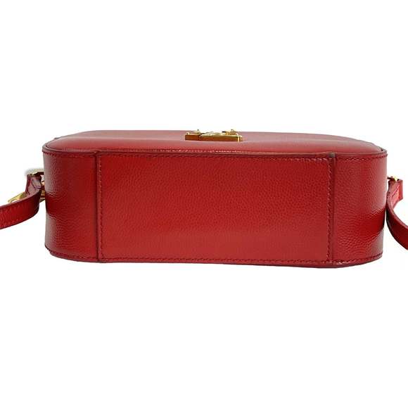 SAINT LAURENT - Grain de Poudre Classic Monogram Small Red Camera Bag Crossbody - Picture 6 of 12